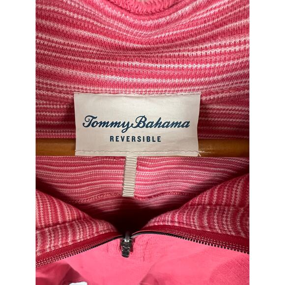 Tommy Bahama Men's Flip Breaker Reversible Half-Zip Pullover Sweater Pink Size L - Picture 4 of 7